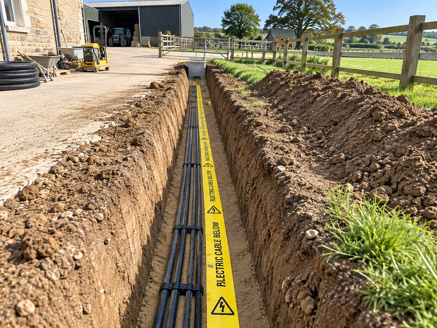 Utility trench excavation for underground services